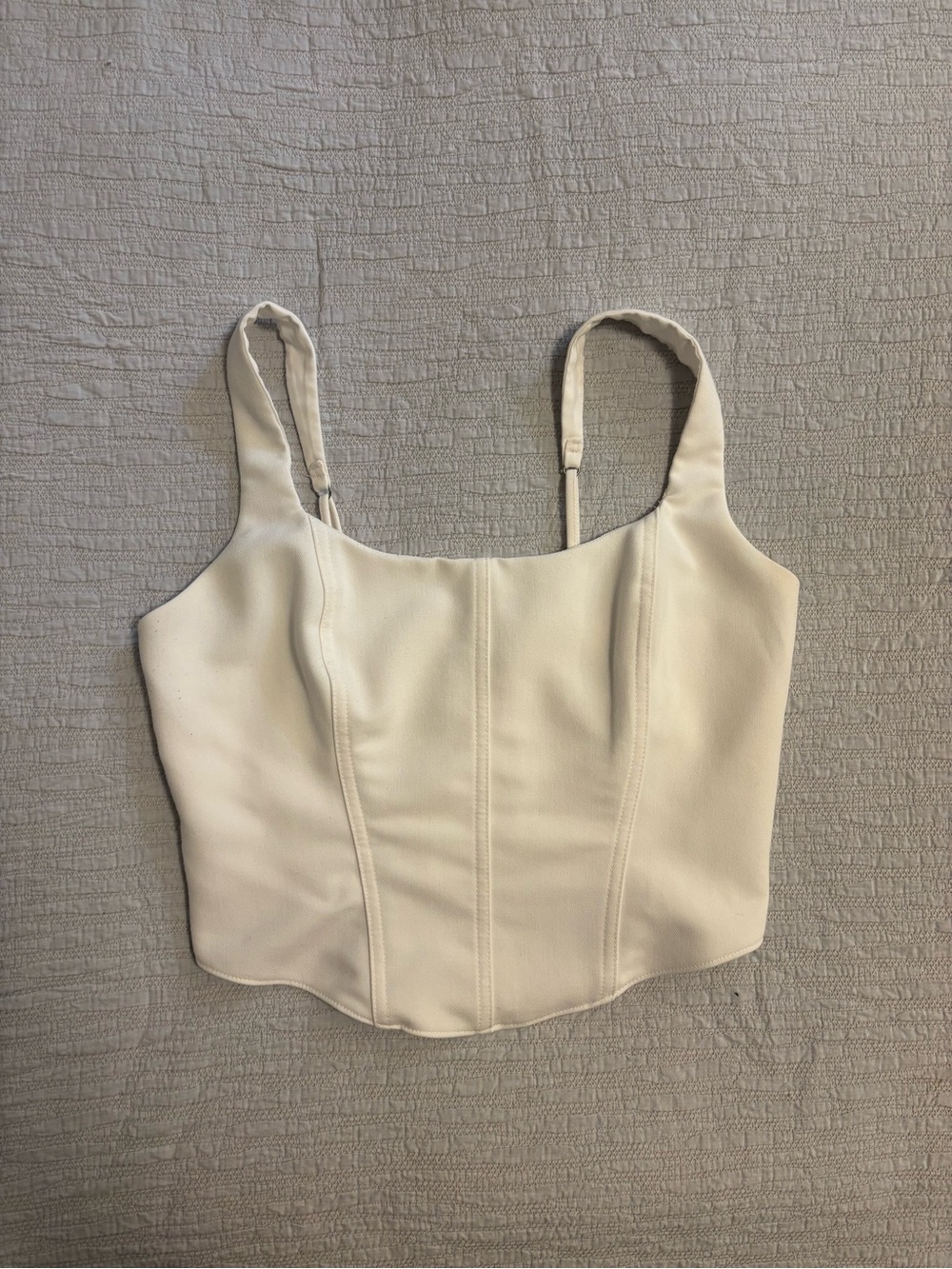 Abercrombie & Fitch White Structured Corset Crop Top - Women's M